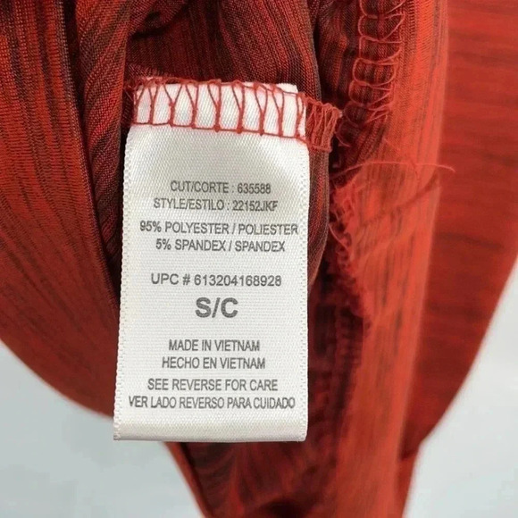 Heart Soul Short Sleeve Top Small Rust w/Black Ruffled V-neck - Picture 9 of 10